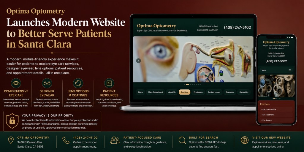 Optima Optometry Launches Modern Website to Better Serve Patients in Santa Clara